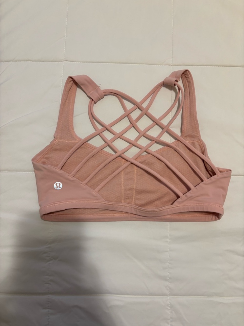 lululemon athletica Strappy Back Sports Bra in Dusty Pink